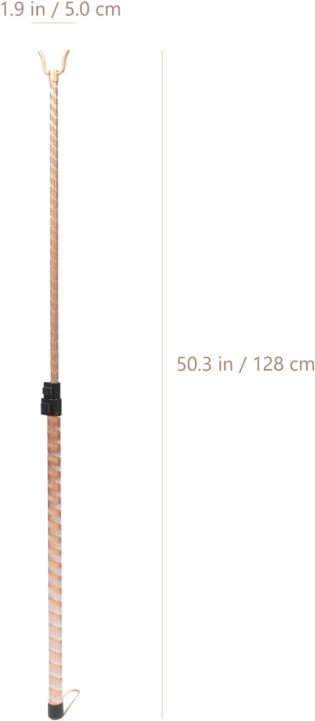 Unomor Telescopic Clothes Reaching Pole 50.39 Inch Lightweight Aluminum Laundry Rod for Hanging Clothes in Wardrobe Ceiling and High Places 2-Pack Retractable Line Tool