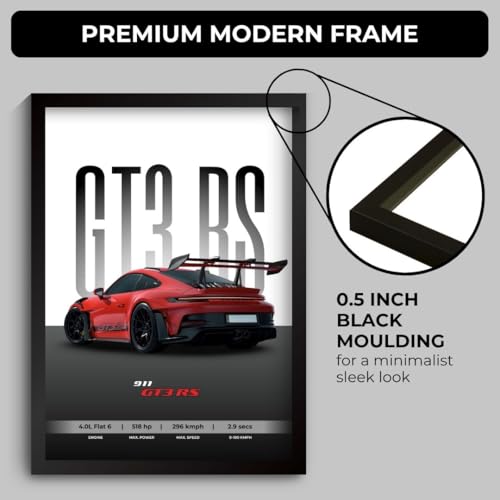 Image of Funk You Store Porche 911 GT3 RS Poster | Framed Porche A4 Sized (31 x 23 cm) | Supercar Posters for Wall, Gift for Boys, 911 Car Frames | Car Poster for Wall, Bedroom, Hostel, Study Room (F 006)