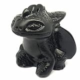 LiLiyagem Healing Crystal Stone Human Reiki Skull Figurine Statue Sculptures Fly Dragon Skull Crystal Halloween (Obsidian Dragon Skull) LLY-ODS