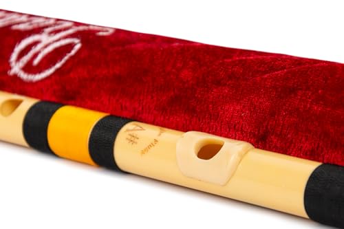 Image of Radhe Flutes PVC Fiber A Sharp Bansuri Higher Octave Right-Handed - Professional Flute with Velvet Cover, Durable, Crack-Resistant, Authentic Bamboo-Like Sound, Beginner Course Included
