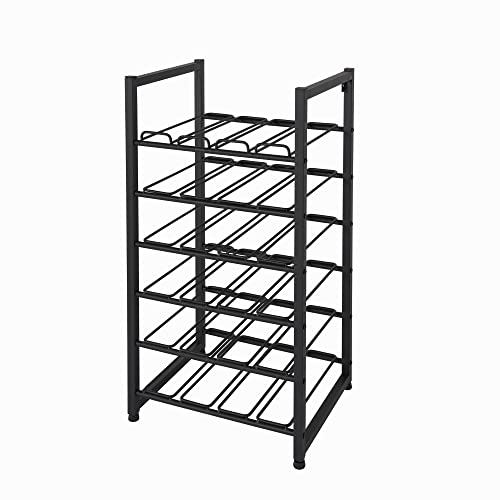 Neatfreak Freestanding Wine Rack Stackable Bottle Holder For Up To 24 Wine Bottles - Industrial Kitchen Storage Bottle Display Stand - Matte Black Metal Construction - 16.5 X 13.5 X 31.6In #TOP6
