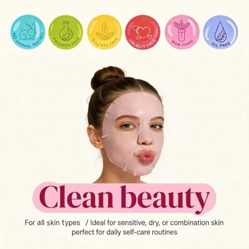 Meleell 7 Pack Collagen Face Masks Skincare for All Skin Types,Hydrating Spa Sheet Mask for Sensitive Skin, Facial Mask Sets For Women Skin Care,Hydrating Face Mask Gifts Set for Teen Girls - Image 4