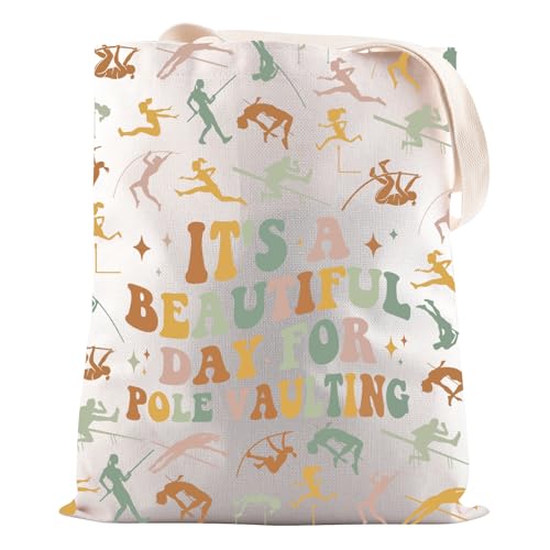 JNIAP Pole Vaulter Gift It\'s A Beautiful Day For Pole Vaulting Tote Bag Track And Field Gift (Day For Pole Vaulting Tote Bag)