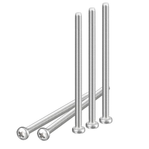 DTGN Tornillos de Máquina de Cabeza Plana M3x50mm, 30 Piezas de Acero Inoxidable 304, con Cabeza Phillips, Rosca Métrica Gruesa Completa, Acabado Brillante