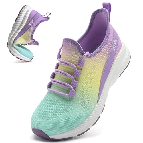 Image of ZOVE Wide Toe Box Shoes Women Extra Wide Width Sneakers Ultra Light Road Running Shoes Non-Slip Tennis Sneakers Breathable Walking Athletic