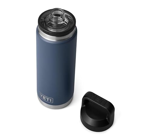 YETI Rambler Bottle Chug, Vaccum Insulated Stainless Steel Bottle with Leakproof Chug Cap, Navy, 26 oz (769 ml)