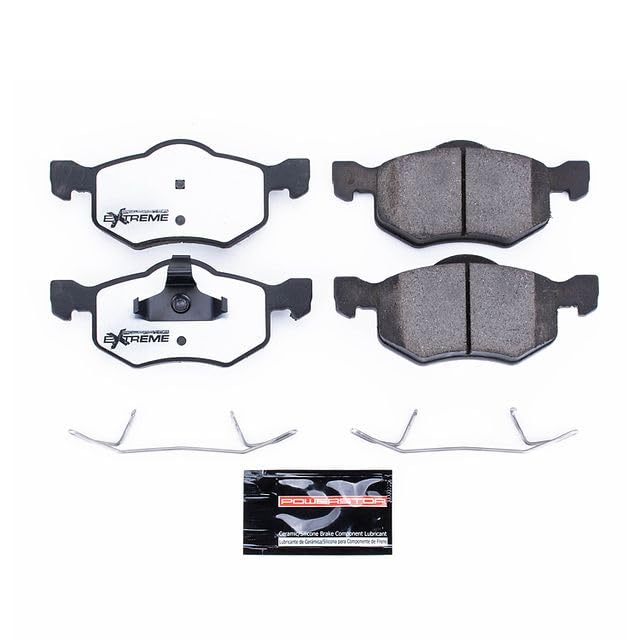 Image of PowerStop Front Brake Pads for Ford Escape 2001-07 |Mazda Tribute 2001-06 |Mercury Mariner 2005-07 - Z36 Truck & Tow Carbon-Fiber Ceramic Brake Pads with Installation Hardware, Z36-843