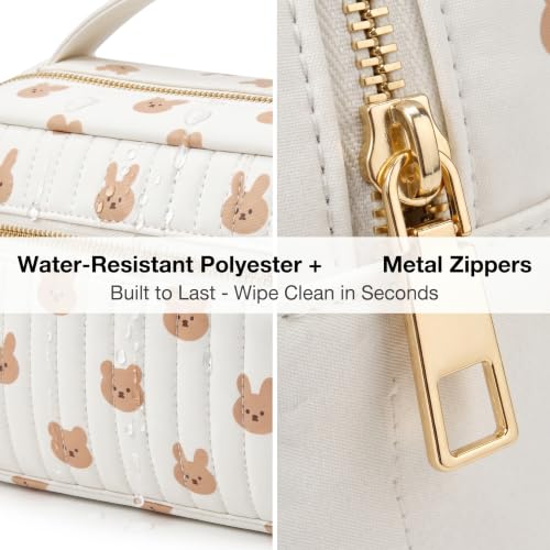 Image of printe Small Diaper Bag 10 inchx7.5 inchx3.5 inch for Travel, Crossbody Fanny Pack with Wipes Pocket & Portable Changing Pad, Stroller Waist Bag, Lightweight Tote for Day Trips (White Print, Large)