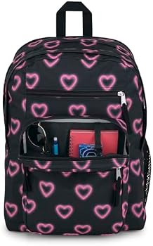 JanSport Big Student Large Backpack, 15 Inch Laptop Compartment, Happy Hearts Black (Black) Electronics
