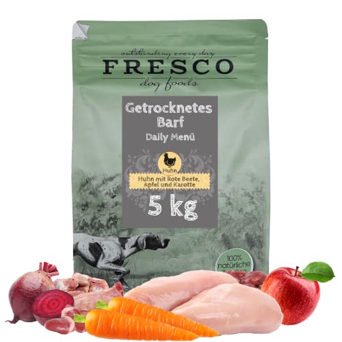 FRESCO Dog TrockenBarf für Hunde Huhn Daily Menü 5kg | 71% Frischfleisch