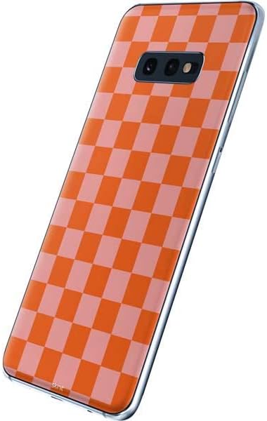 Skinit Decal Phone Skin Compatible with Samsung Galaxy S10e - Officially Licensed Skinit Originally Designed Orange Checkered Design