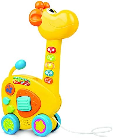 Bambiya 2-in-1 Pull Along Guitar & Giraffe Toy – Musical Toy for Toddlers and Preschoolers with Multiple Play Modes – Activity Baby Toys 12-18 Months Development
