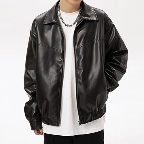 Men's Leather Jacket Male Fashion Moto Biker Jackets Autumn Faux PU Coat Hip Hop Leather Oversize Streetwear2