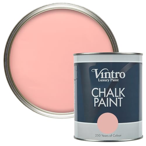 Vintro Paint - Chalk Paint for Furniture, Walls and Woodwork. Interior Use. Quick Dry. 1 Litre (Pink - Dancing Salmon)