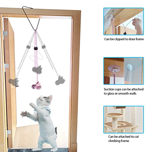 Zph Cat Toys Interactive For Indoor Cats,2Pcs Retractable Cat Wand Toys,10Pcs Teaser Toys&1Pcs Hanging Door Lure Cat Toy,Interactive Feather Toy For Teaser Play And Chase Exercise With Kitten #TOP1