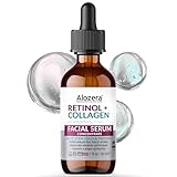 Alozera Retinol Collagen Serum for Face with Plant Stem Cell & Peptides, Anti Aging Facial Serum for Fine Lines & Wrinkles, Tighter & Firmer Skin, Fast-Absorbing, Non-Greasy, Day & Night Serum