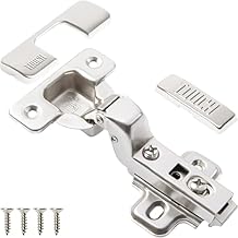 TOUCH Cabinet Hinges 1 Pair, 2 PCS Frameless Cupboard Door Hinge Concealed European Clip-On Inset Cabinet Door Hinges 3-Way Adjustable with Screws