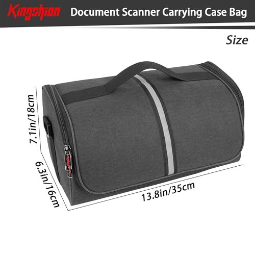 Image of Document Scanner Carrying Case Bag,Film Scanner Case Compatible with Fujitsu iX1400, iX1500, iX1600, Plustek Scanner, Fujitsu Fi Series, Brother and Raven Scanner Use-Dark Grey