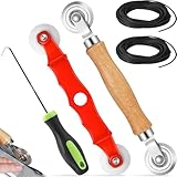 Fliegengitter Einzieher Einroller Werkzeug mit Holzgriff & 20M Gummi Kederband, Fensterfliegengitter Reparatur Installieren Ersatzteil,Dichtungseinroller Insektenschutz Zubehör für Keder Spline Roller