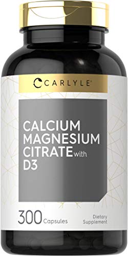 Calcium Magnesium Citrate with Vitamin D3 | 300 Capsules | Non-GMO & Gluten Free Supplement | by Carlyle Calcium Magnesium Citrate with Vitamin D3 | 300 Capsules | Non-GMO & Gluten Free Supplement | by Carlyle