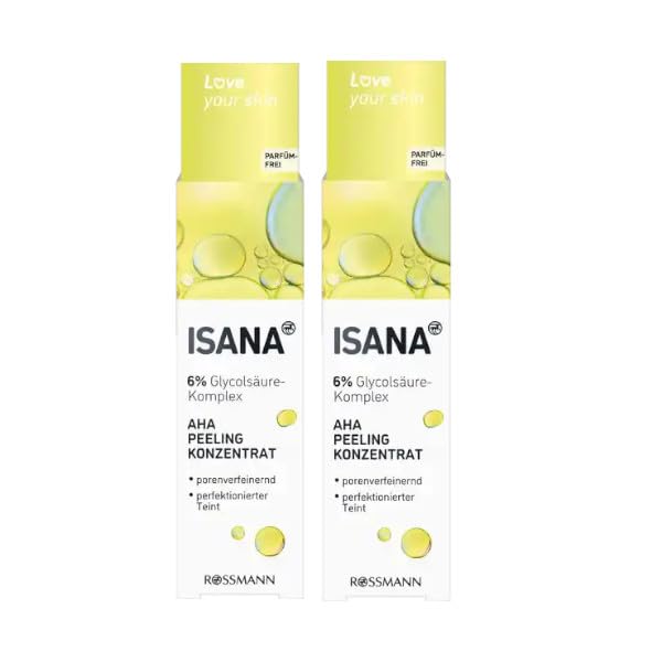 2x AHA Peeling Konzentrat | 6% Glycolisäure-Komplex | 2x 30 ml Isana