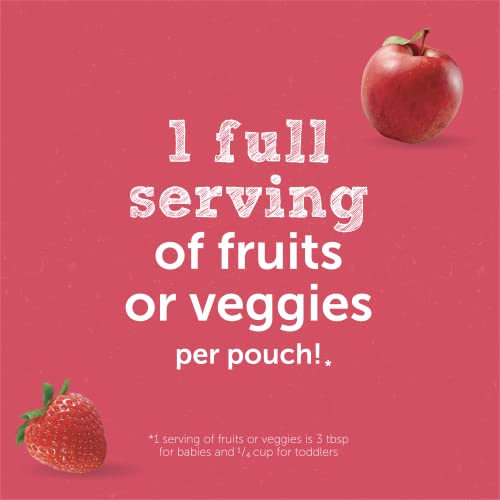 Beech-Nut Baby Food Pouches, Peach Apple Strawberry Fruit Puree Baby & Toddler Food, 3.5 oz (12 Pack)