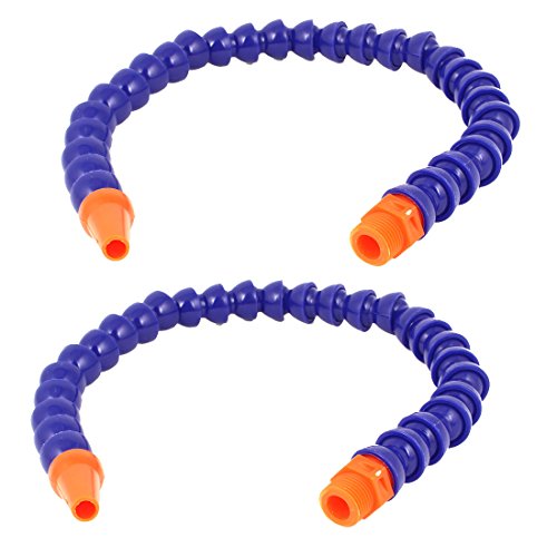 uxcell 2 Pcs Lathe Round Nozzle 1/2BSP Thread Oil Coolant Pipe Hose 60cm Long