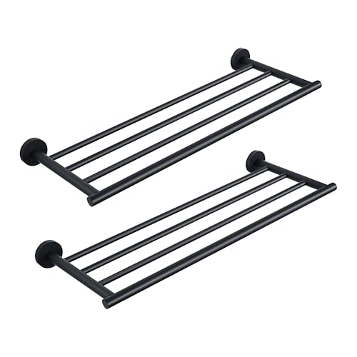 Mooche 2PCS Towel Racks for Bathroom Wall Mounted, 24 Inch Stainless Steel Bathroom Shelf Towel Holder Towel Bar Bathroom Essentials Organizer for Hotel Bedroom Bathroom Laundry