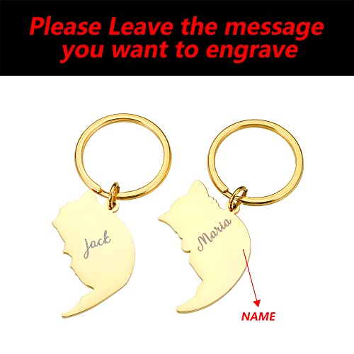 Booornainde Custom Name Keychain Couple Gifts For Boyfriend Girlfriend Matching Couple Valentines Day Gift For Him Her Cat Lover Husband Wife Friend Birthday Christmas Anniversary Wedding #TOP1