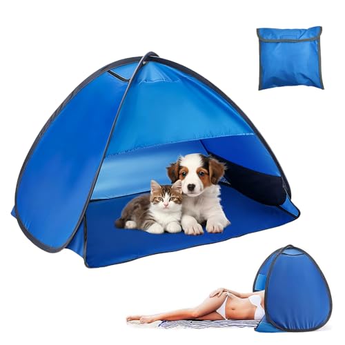 KQWVZ Pop Up Sun Shelter Pet Tent Mini Portable Dog Sun Shelter with Storage Bag Dog Beach Tents Sun Shelters Anti-UV Windproof Pop Up Beach Tent for Kid Small Dogs Cats and Other Small Pets