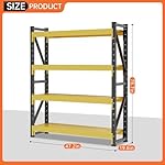 48" W Storage Shelves Heavy Duty, 4000LBS Metal Garage Shelving Units, 4 Tier Adjustable Shelf, Garage Storage Shelves Rack, Industrial Shelving for Warehouse, Basement,48" W x 20" D x 79" H - Image 2