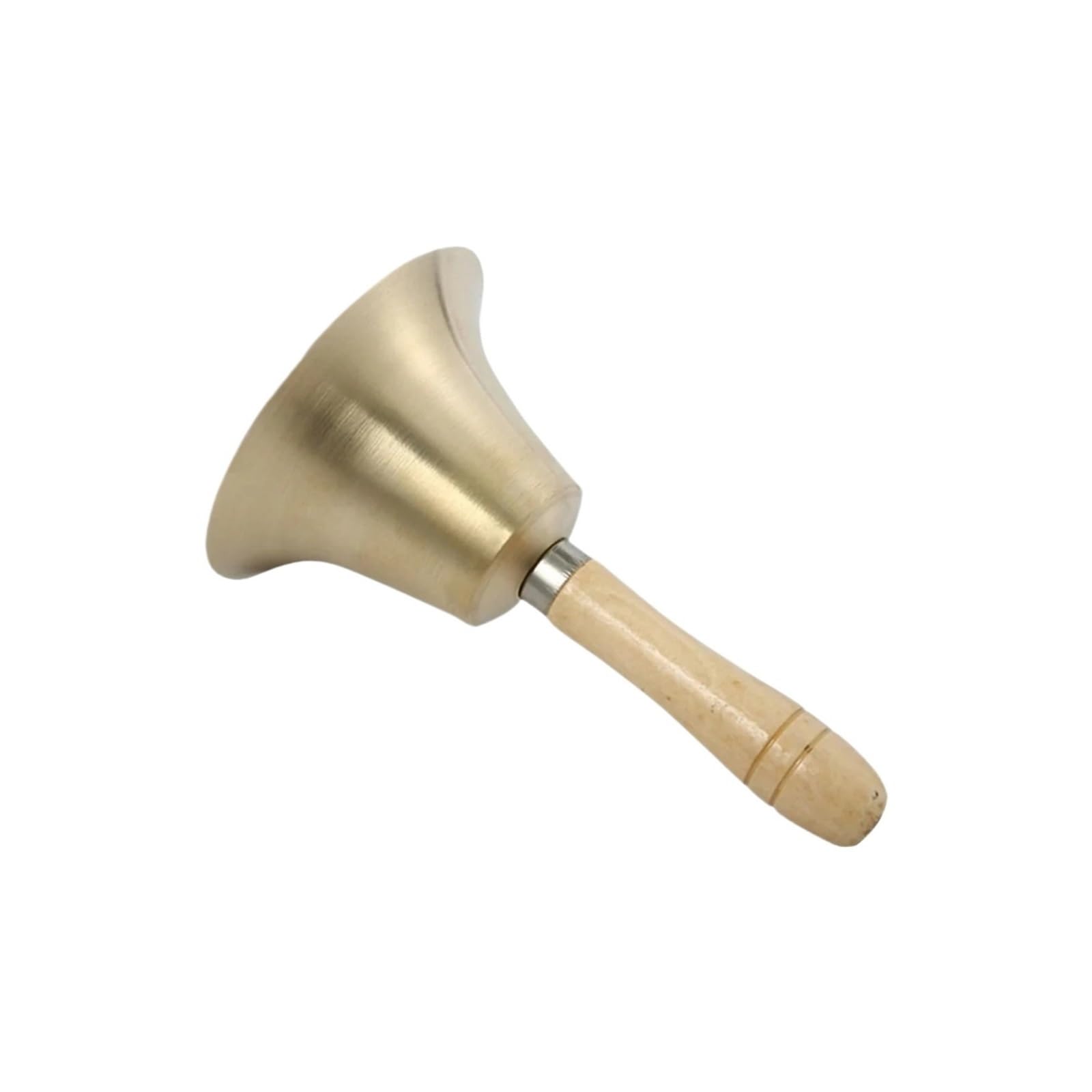 Campana de Mano Metal Campana de mano latón macizo 7 cm | Con mancuernas de madera, entrenamiento multiusos for servicio y juego.