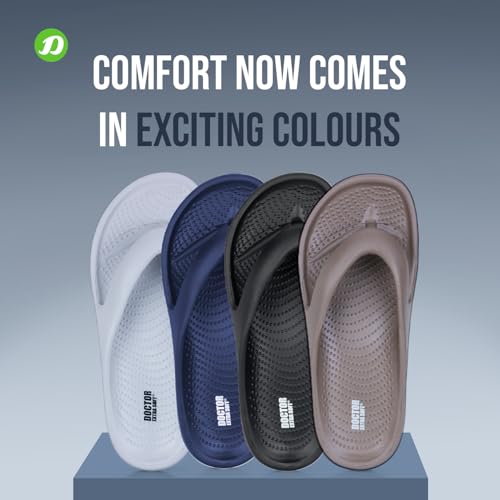 Image of DOCTOR EXTRA SOFT Men's Classic Casual Thong Slippers With Cushion Footbed For Adult|Comfortable & Lightweight|Stylish & Anti-Skid|Waterproof & Everyday Indoor Outdoor Flip Flops Gents & Boys D-506