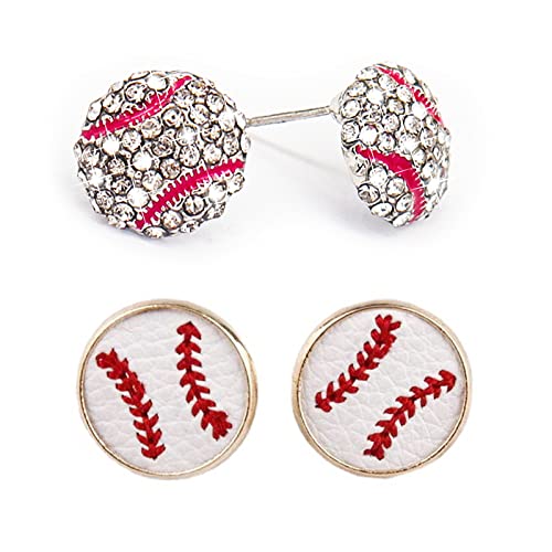 4 Pairs Baseball Dangle Earrings for Moms - Baseball Fan Gift