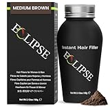 ECLIPSE Hair Fibers Medium Brown for Thinning Hair for Women & Men to Conceal Hair Loss in 15 Seconds - 100% Undetectable Hair Building Fibers, 60g
