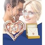 Beam & Bask Rose Flower Heart Moissanite Necklaces for Wife, S925 Silver Pendant for Women, 18K Gold Plated Jewelry for Her Girlfriend Mom for Anniversary Birthday - Image 4