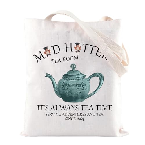 FOTAP Alice Movie Merch Alice Tea Party Tote Bag Tea time Gift Alice Inspired Tote Bag Magic Kingd*m Gift Alice Fan Gifts (Mad)