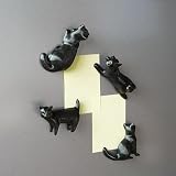 Comgooldool 4 magneti a forma di gatto, graziose e minimaliste in resina bianca, per frigorifero, con forte tenuta, per decorare casa e ufficio, adorabili sdraiati in piedi, seduti e distesi, 4,1 x