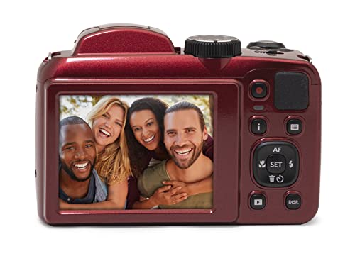 Kodak PIXPRO AZ255-RD 16MP Digital Camera 25X Optical Zoom 24mm Wide Angle Lens Optical Image Stabilization 1080P Full HD Video 3" LCD Vlogging Camera (Red)