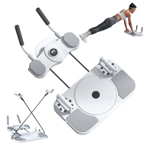 Máquina de pilates reformadora, juego de máquina reformadora de tablero de pilates plegable, tablero de pilates multifuncional 5 en 1, tablero reformador de pilates portátil para entrenamientos de