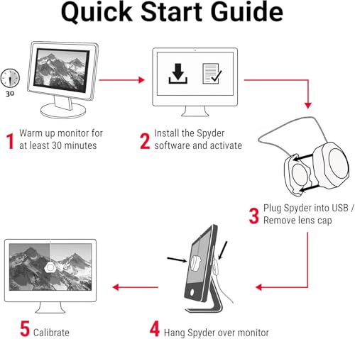 datacolor Spyder - Monitor Calibrator for Graphic Designers, Photographers, and Content Creators, Shows You True Colors, Works on OLED Monitors & LED Screens, Easy-to-Use Color Calibration Tool