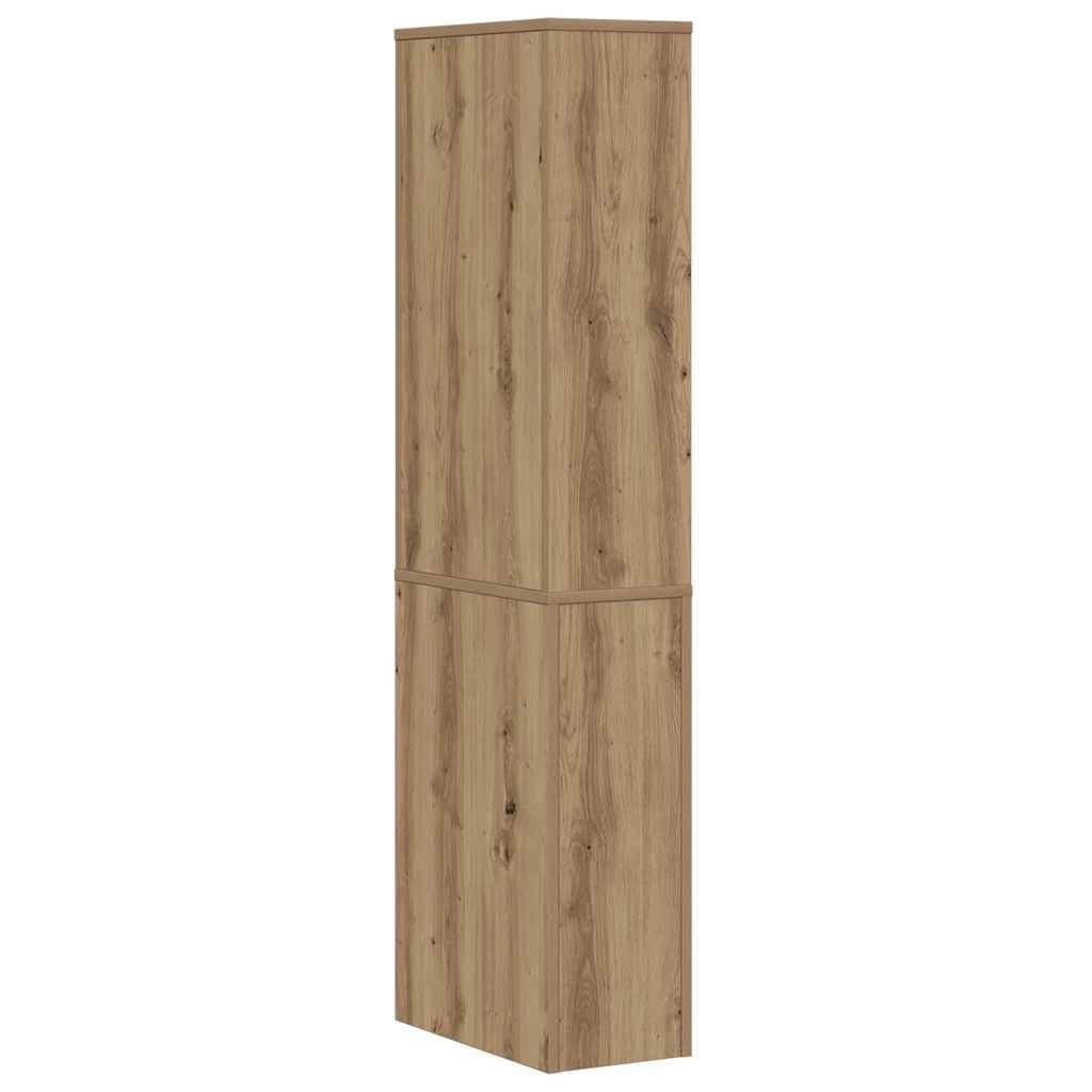 Mobile Bagno Stretto con Ruote 22x41x135 cm Rovere Artigianale | Mobiletto salvaspazio autoportante ideale per ottimizzare gli angoli vuoti in cucina, soggiorno o corridoio.
