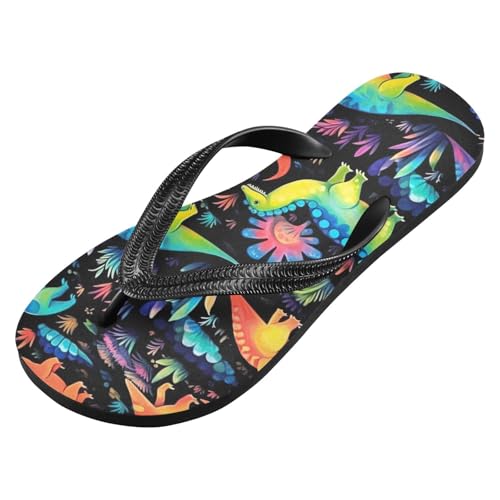 Cute Dinosaur Color Men's & Women's Classical Beach Rubber Sandal Flip Flop Comfortable Slipper 214A4598