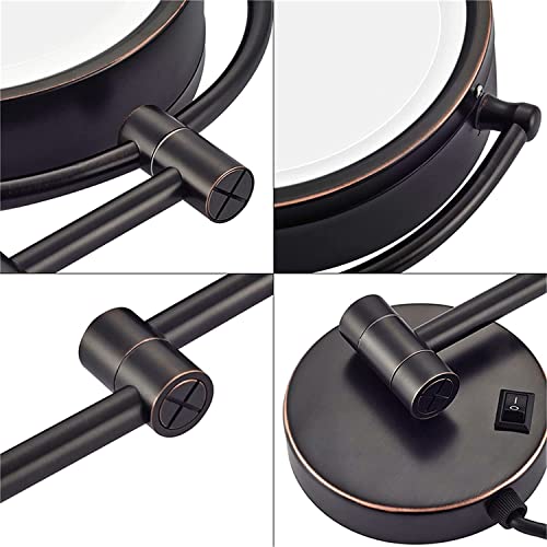 Miroir de maquillage lumineux à bras extensible et double face - 8
