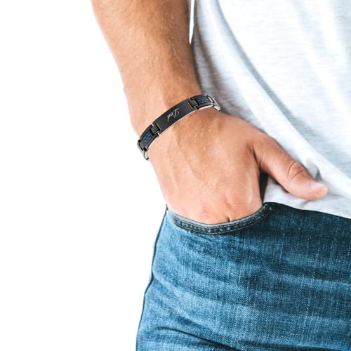 Willis Judd Dad Titanium Bracelet Engraved Love You Dad Carbon Fiber Adjusting Tool & Gift Box Included #TOP5