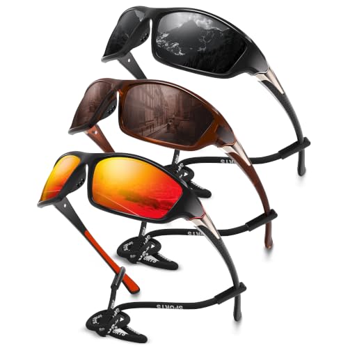 Foliful Polarized Sports Wrap Around Sunglasses Men Fishing Running Golf