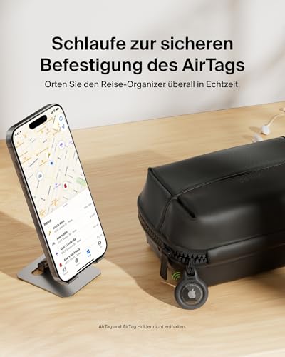 Belkin Reise-Organizer für Elektronikzubehör – Organizer-Tasche mit Platz für iPhone, Powerbank, Ladegerät, Apple Pencil, AirTag Holder – praktisch für Reisen, weiches, strapazierfähiges Material