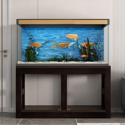 Support d'aquarium bois massif marron 60x40 cm charge lourde 880 lbs