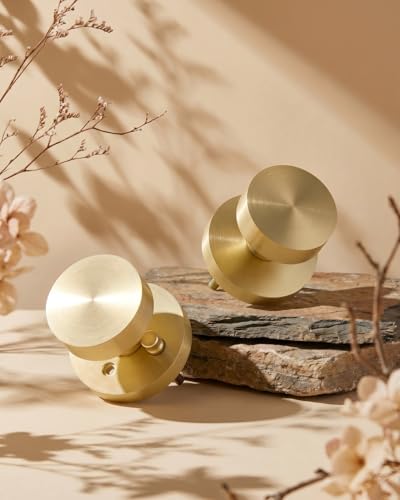 Image of Haidms Brushed Gold Door Knobs Interior, Heavy Duty Zinc-Alloy Privacy Door Knob, Gold Interior Door Knobs for Bedroom & Bathroom, Round Ball Design with Emergency Unlock(8 Pack)