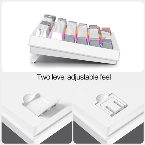 Image of Fogruaden Wired 75% Percent Mechanical Keyboard, Hot Swappable, Red Switch, TKL Mechanical Keyboard, Gasket Mount, RGB Backlit Compact Gaming Keyboard with Volume Knob(GreyWhite)